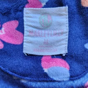 Marleylilly Pajama Women M Blue Floral Plush Long‎ Sleeve Short Set thumbnail 5