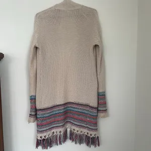 ROXY Near Future Knit Fringe Cardigan Open Front Long Sleeve Size Medium thumbnail 2