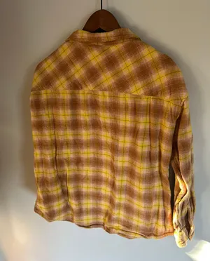BKE | Boyfriend Style Yellow Plaid Flannel thumbnail 5