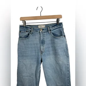 Abercrombie & Fitch 90s Straight Jeans Womens Size 28 Light Wash High Rise Denim thumbnail 4