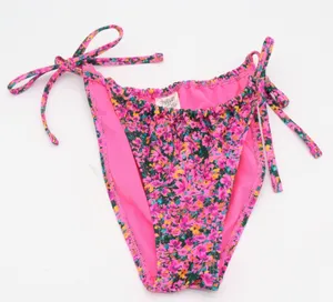 Wild Fable Bikini Bottom Womens S Side Tie Pink Floral High Leg Excellent thumbnail 1