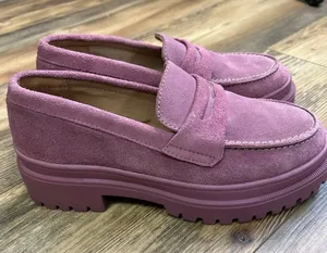 Portland Leather Patina Zoe Chunky Loafers Shoes Foxglove Pink 6 Suede y2k thumbnail 2