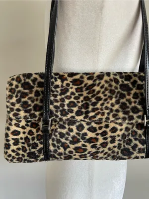 Leopard Print Shoulder Bag with Black Straps Tan thumbnail 3