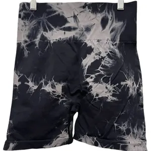 Tie Dye Seamless Scrunch Shorts Medium Black thumbnail 1