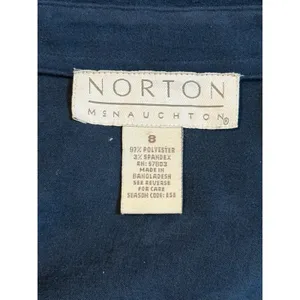 Vintage Norton‎ McNaughton Shirt Jacket Women 8 Blue Faux Suede Button Down thumbnail 8