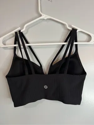 Lululemon Athletica Black Like a Cloud Longline Ribbed Strappy Bralette Size B/C thumbnail 8