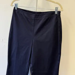 Y2K Ann Taylor Loft Petites Navy Blue Lace‎ Up Back Stretch Pants 10P Zip Leg thumbnail 3