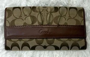 y2k Coach Brown Signature Wallet thumbnail 1