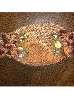 Copper Metal Vintage Brutalist Chunky Retro Braided Belt With Removable Buckle thumbnail 5