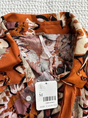 Free People good vibrations floral printed oversized blouse thumbnail 3