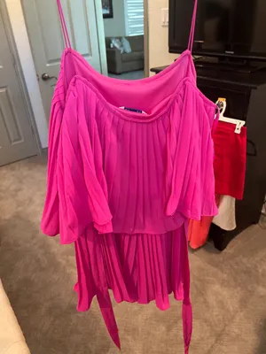 Pink Pleated Romper thumbnail 3