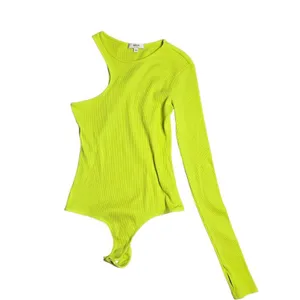 Agolde‎ Bea Cutaway Bodysuit in Citron Size: S thumbnail 2