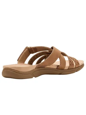 NWT Easy Spirit Melinna Womens Strappy Slip On Sandal SEMELINNA3 Medium Brown 7M thumbnail 4