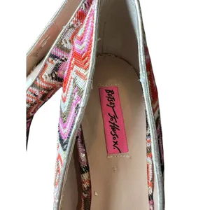 Betsey Johnson Bardot‎ Heels 9 M Fabric Platform Stiletto Heels thumbnail 4