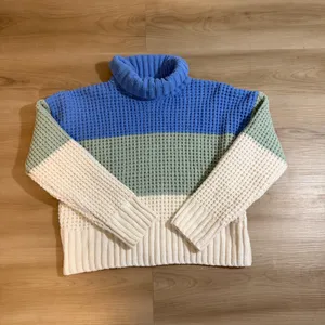 Hippie Rose Sweater Blue M Women Colorblock Turtleneck Knit HF3S26299 thumbnail 11