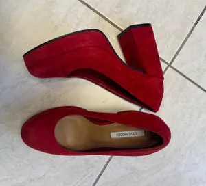 Steve Madden TATI red suede platform pumps  thumbnail 1