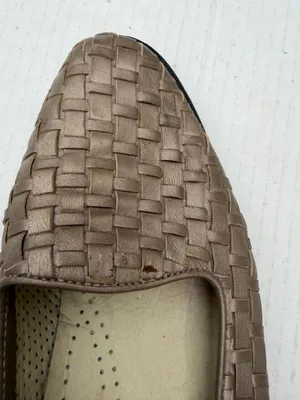 Cole Haan Woven Leather Flats Brown Slip On Loafers Made in Italy thumbnail 7