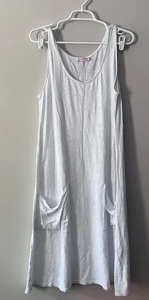 Fresh Produce Women’s 100% Cotton White Tank Dress Size Medium thumbnail 1