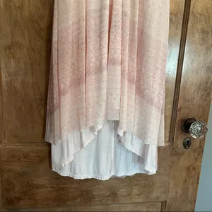 Free People strapless gray and pink high low lined dress. Size SP thumbnail 5
