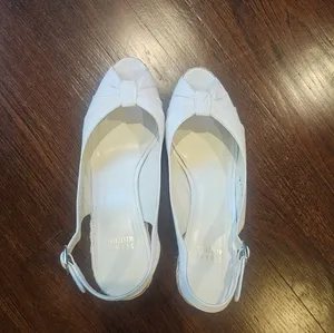 Stuart Weitzman White Classic Heeled Sandals thumbnail 2