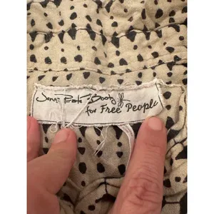 Free People Jen's Pirate Booty Geometric Jumpsuit Cream Black Large Boho thumbnail 9