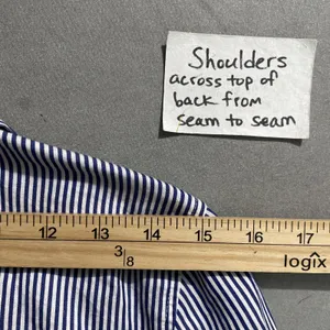 Tommy Hilfiger Button Up Shirt Size M Blue Striped Oxford Prep Classic Academia thumbnail 14