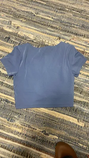 OFFLINE by Aerie real me cropped top blue square neck short sleeve small thumbnail 3
