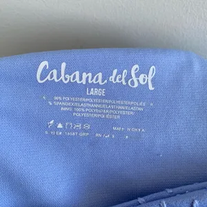 Cabana Del Sol Blue Textured Bikini Size Large thumbnail 7