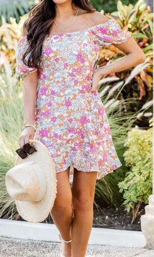 Pink Lily Floral Mini Dress thumbnail 1