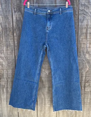 Cupshe Wide Leg Raw Hem Stretchy Jeans Size XL thumbnail 1