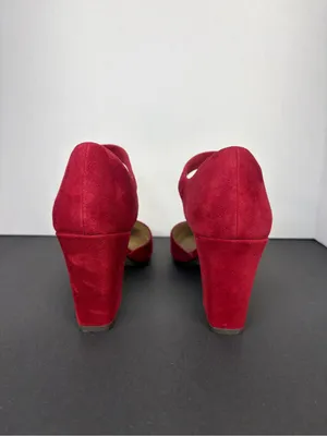 Eileen Fisher Mary Jane Block Heel Pumps in Burgundy red Suede 3 inch heel Size 8 thumbnail 6
