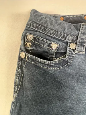 ⁠Miss Me Mid-Rise Easy Bootcut Embellished Sequins Studs Womens Jeans Size 30 thumbnail 4