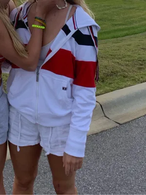 Tommy Hilfiger White/Red/Navy Zip-Up Hoodie thumbnail 3