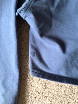 Lululemon All Yours Cropped Hoodie Blue Hooded Sweatshirt Terry Crop Fitted Sz 4 thumbnail 6