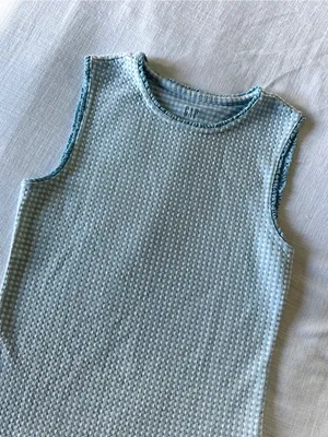 Gap Gingham Pointelle Shell Tank Top, Med thumbnail 6