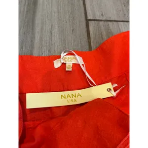 NEW NANA USA Wide Leg Pants Womens 2XL Orange Red Linen Blend Casual Minimalist thumbnail 6