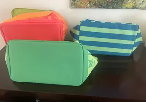Trader Joe's Mini Insulated Tote - Lime Green & Teal thumbnail 4