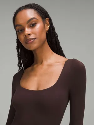 Lululemon • Wundermost Ultra-Soft Nulu Square-Neck Long-Sleeve Bodysuit brown thumbnail 9