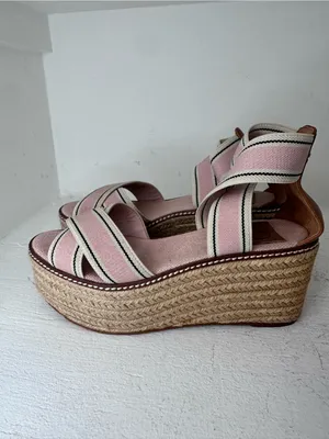 Tory Burch Pink Espadrille Wedge Sandals thumbnail 5