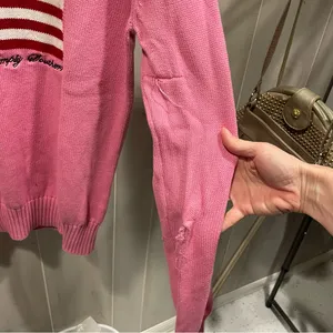 Cute cotton candy pinky american flag Simply Southern chunky sweater USA ‘Merica thumbnail 5