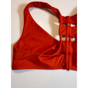 BECCA by Rebecca Virtue Red Racerback Cut Out Sports Bikini Top Size M thumbnail 3