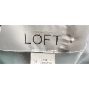 LOFT Plaid Peasant Blouse Ruffled Collar Paisley‎ Sleeves Women's Top thumbnail 5