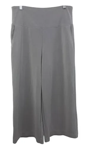 Athleta Womens Seasoft Wide Leg Crop Pants Neutral Medium Boho Gray Lagenlook thumbnail 1