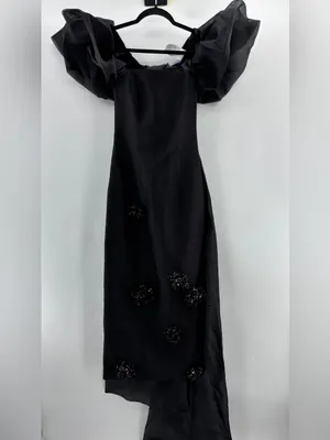 Leo Lin Zayna Embellished Maxi Dress and Cape Set in Ebony AU6/US2 thumbnail 3