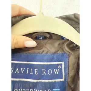 Savile Row Brown Leather Bomber Jacket Medium thumbnail 4