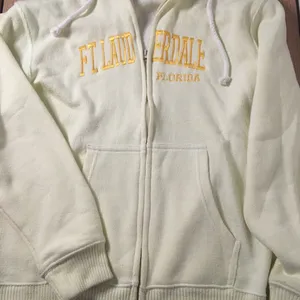 #2 Women FT Lauderdale Florida Zip Up Hoodie Stretchy Cream Yellow Size Large XL thumbnail 2