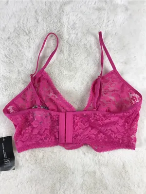 INC Sheer Lace Bralette - Berry Pink Size Large thumbnail 5