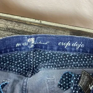 7 For All Mankind Blue Cropped Dojo Low Rise Jeans 26 thumbnail 4