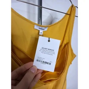 Miaou Ginger Dress Mustard Yellow Cowl Neck Satin Mini Dress Sleeveless thumbnail 4