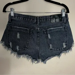 One X One Teaspoon For Free People Bonitas Low Rise Button Fly Raw‎ Hem Shorts thumbnail 5